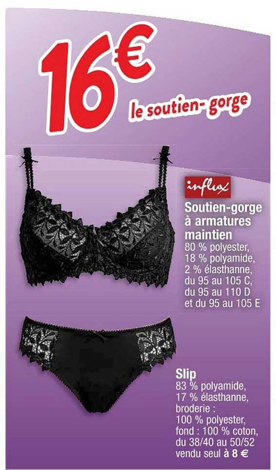 influx soutien-gorge à armatures maintien ou slip