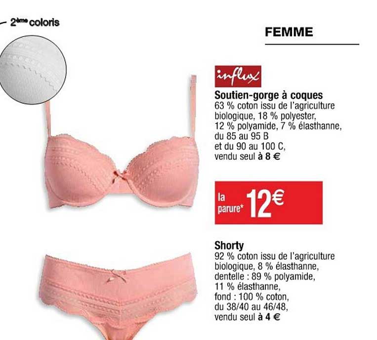 influx soutien-gorge à coques ou shorty