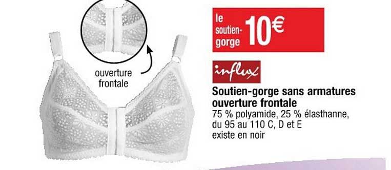 influx soutien-gorge sans armatures ouverture frontale