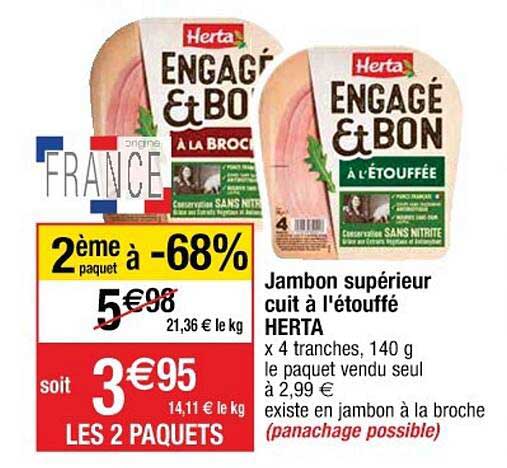 Jambon Supérieur Cuit à L'étouffé Herta