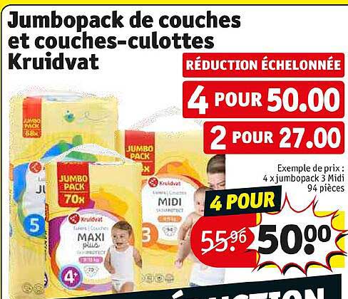 jumbopack de couches et couches-culottes kruidvat
