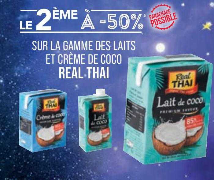 la gamme des laits et crème de coco real thai