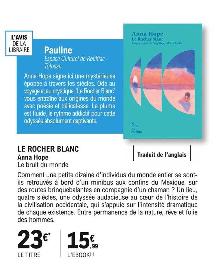 la rocher blanc anna hope le bruit du monde