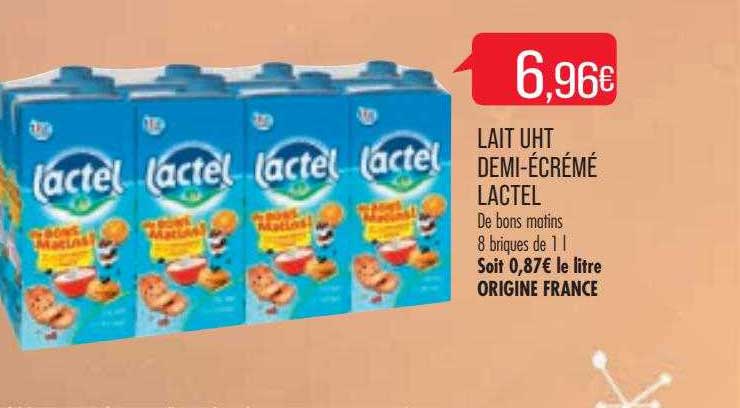 lait uht demi-écrémé lactel