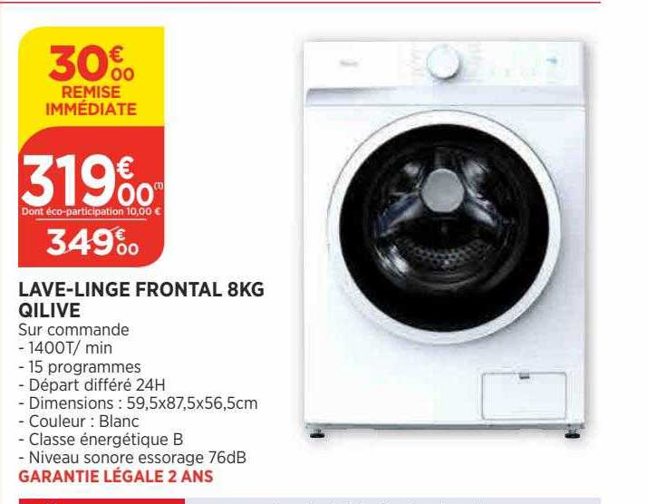 lave-linge frontal 8 kg qilive