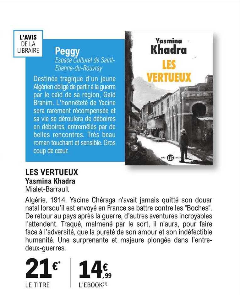 les vertueux yasmina khadra mialet-barrault