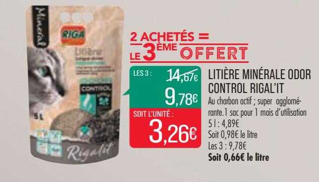 litière minérale odor control rigal'it