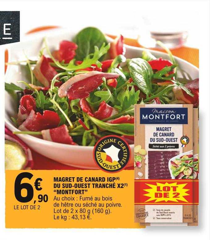 magret de canard igp du sud-ouest tranché x2 "montfort"