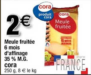 meule fruitée 6 mois d'affinage 35% mg cora