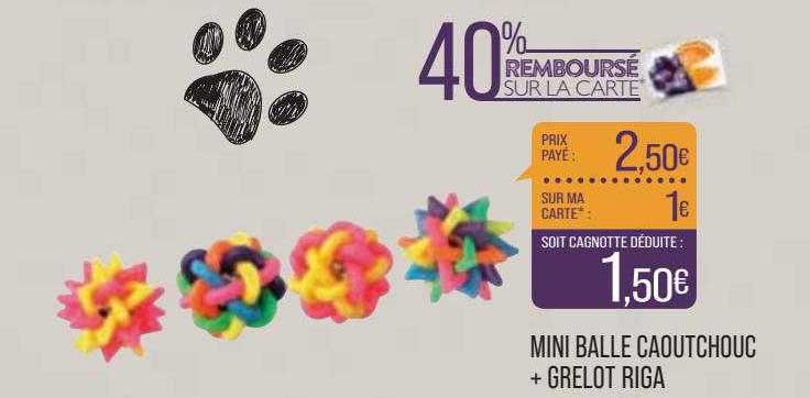 mini balle caoutchouc + grelot riga