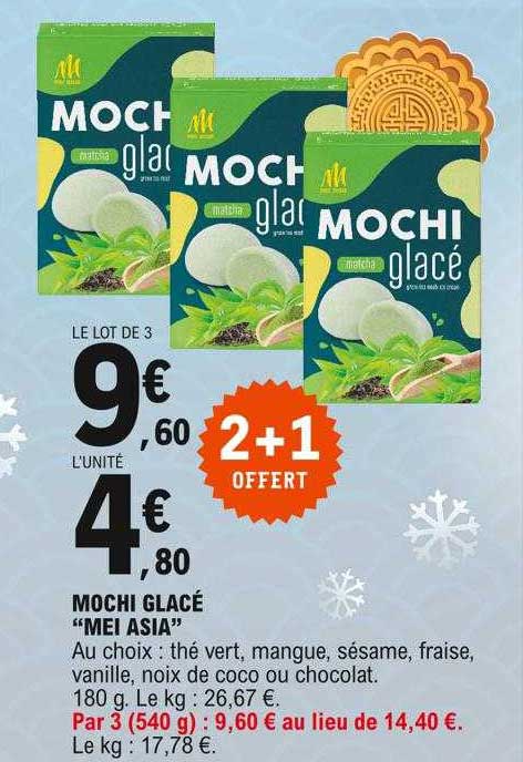 mochi glacé "mei asia" 2+1 offert