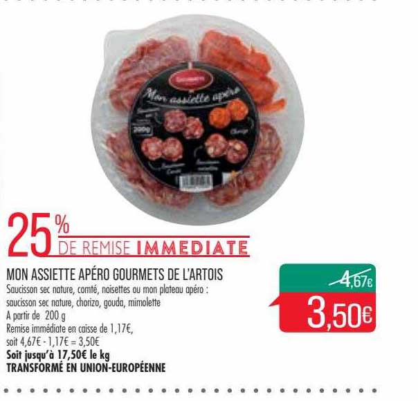 mon assiette apéro gourmets de l'artois