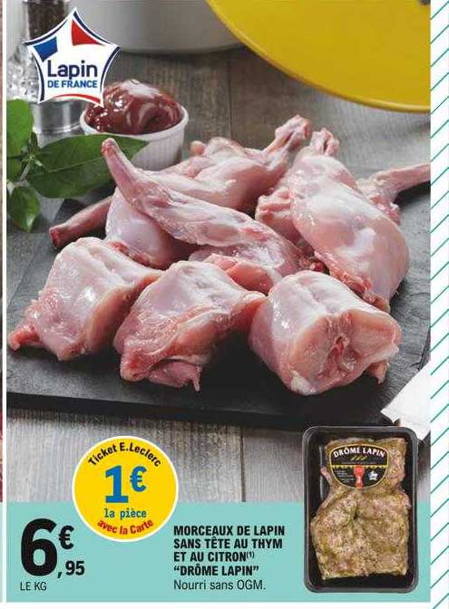 morceaux de lapin sans tête au thym et au citron "drôme lapin"