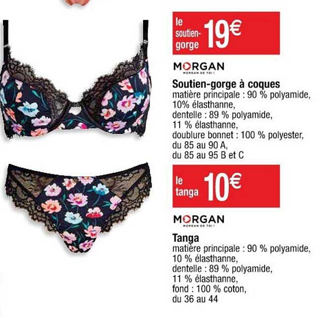 morgan soutien-gorge à coques ou tanga
