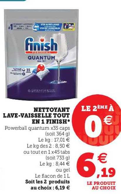 nettoyant lave-vaisselle tout en 1 finish