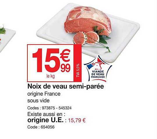 noix de veau semi-parée
