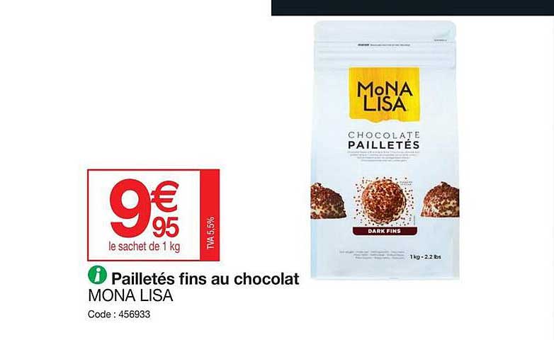pailletés fins au chocolat mona lisa
