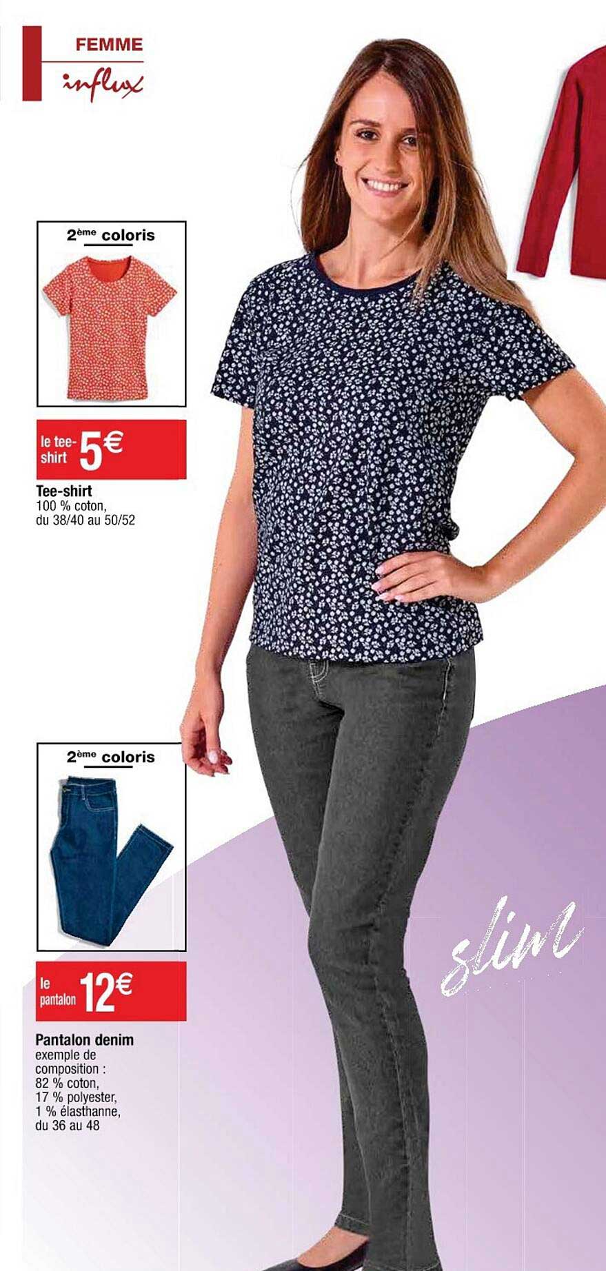 pantalon denim ou tee-shirt influx