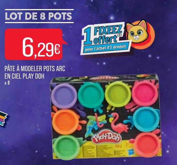 pâte à modeler pots arc en ciel play doh