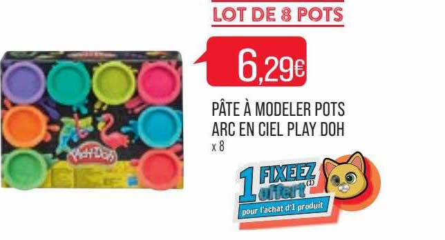pâte à modeler pots arc en ciel play doh