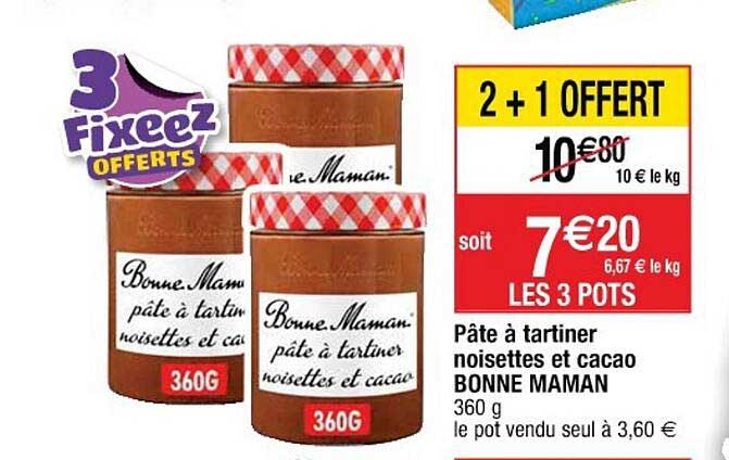 pâte à tartiner noisettes et cacao bonne maman