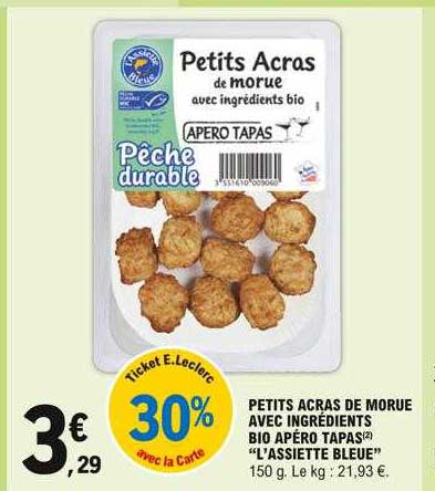 petits acras de morue avec angrédients bio apéro tapas "l'assiette bleue"