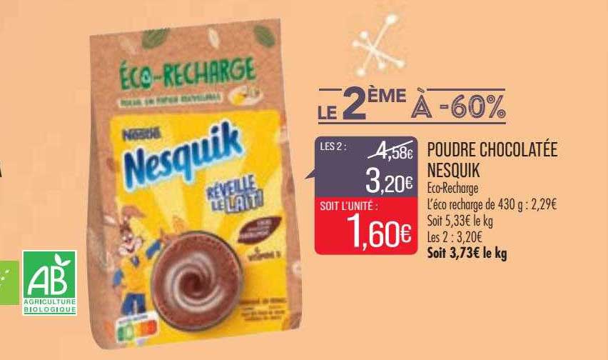 poudre chocolatée nesquik