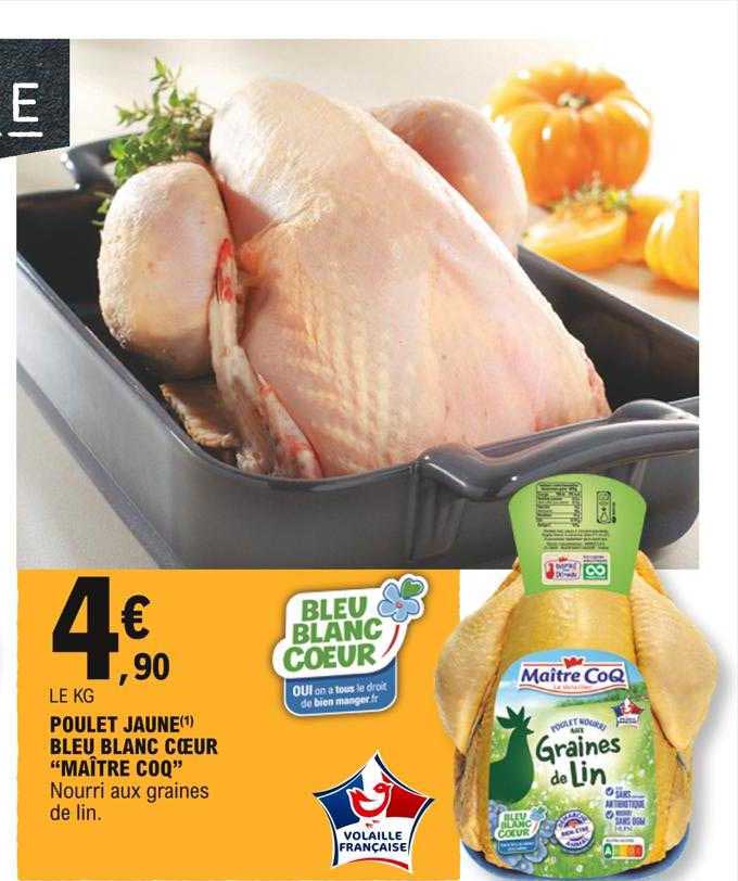 poulet jaune bleu blanc cœur "maître coq"