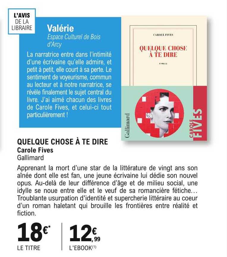 quelque chose à te dire carole fives gallimard