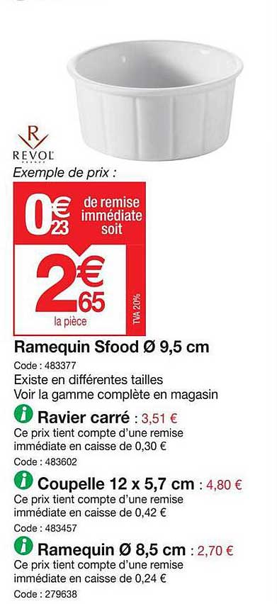 revol ramequin sfood, ravier carré, coupelle ou ramequin