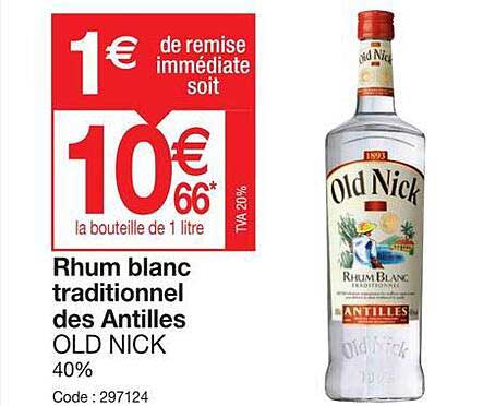 rhum blanc traditionnel des antilles old nick