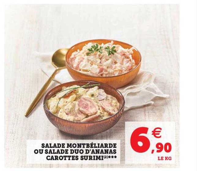 salade montbéliarde ou salade duo d'ananas carottes surimi