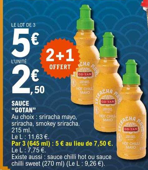 sauce "gotan" 2+1 offert