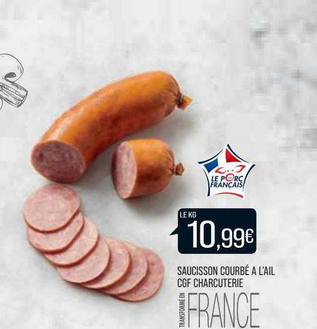 saucisson courbé à l'ail cgf charcuterie