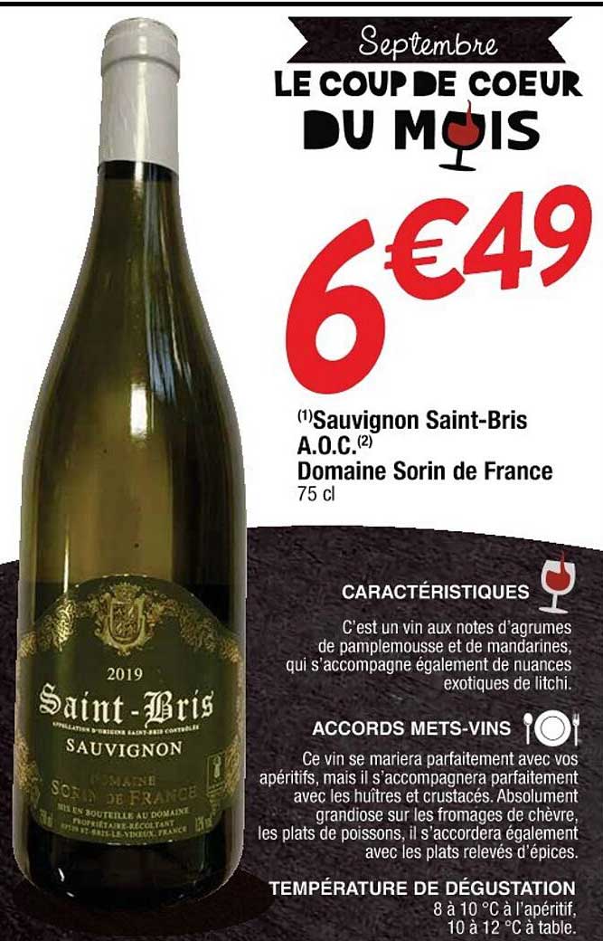 sauvignon saint-bris aoc domaine sorin de france