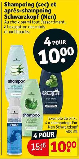 shampoing (sec) et après-shampoing schwarzkopf (men)