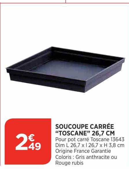 soucoupe carrée "toscane" 26,7 cm