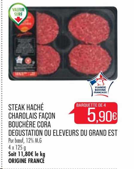 steak haché charolais façon bouchère cora dégustation ou éleveurs du grand est