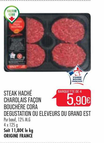 steak haché charolais façon bouchère cora dégustation ou éleveurs du grand est