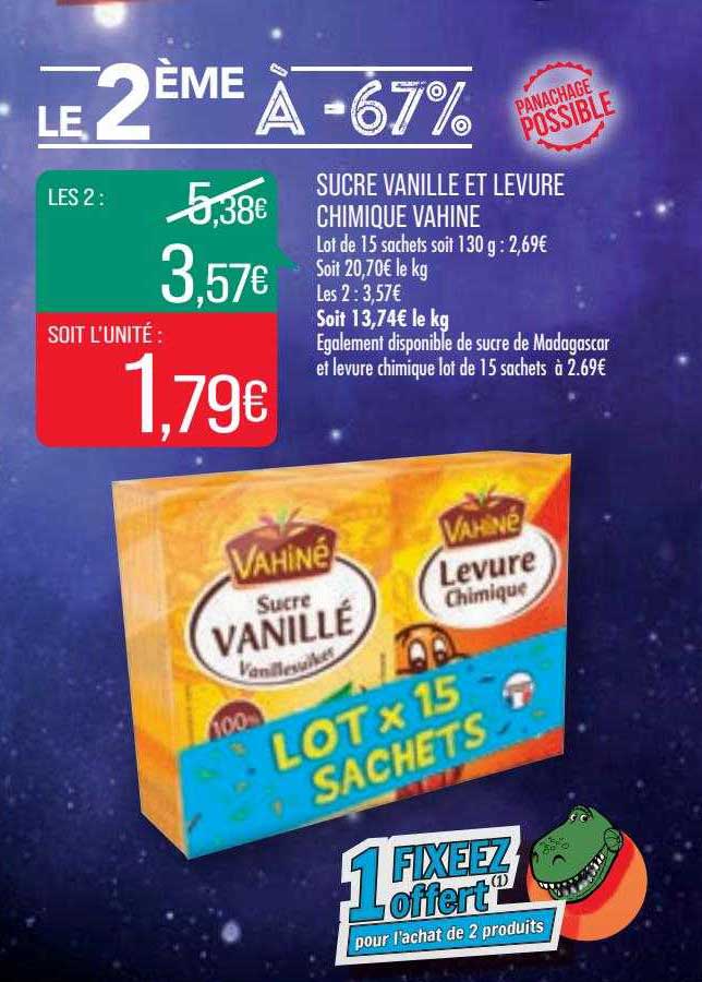 sucre vanille et levure chimique vahiné