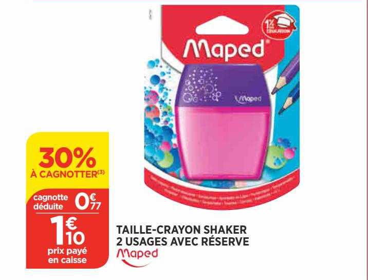 taille-crayon shaker 2 usages avec réserve