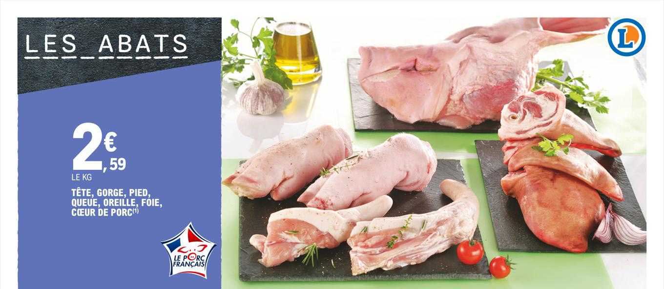 tête gorge pied queue oreille foie cœur de porc