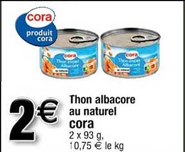 Thon Albacore Au Naturel Cora