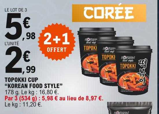 topokki cup "korean food style" 2+1 offert