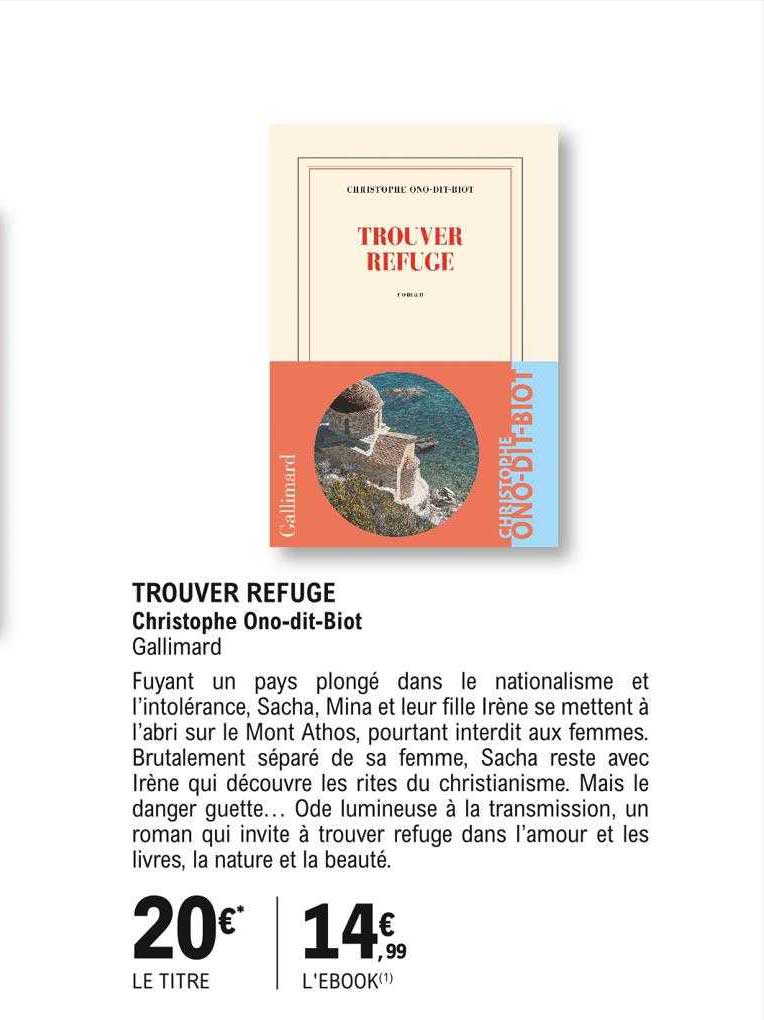 trouver refuge christophe ono-dit-biot galllimard