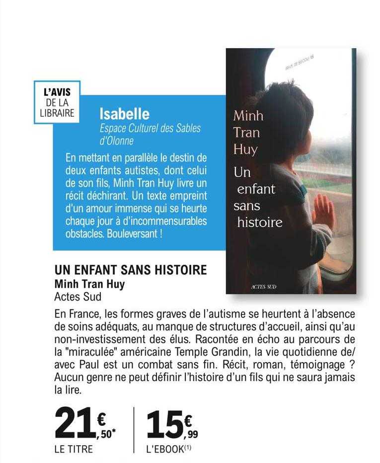 un enfant sans histoire minh tran huy minh tran huy actes sud