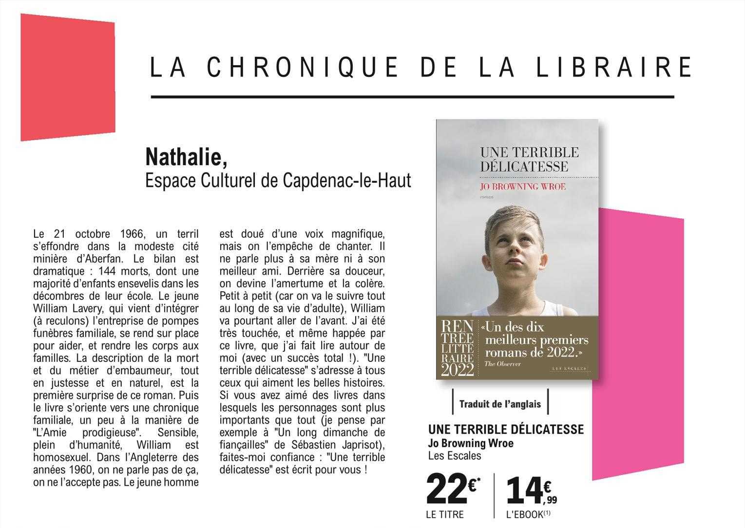 une terrible délicatesse jo browning wroe les escales