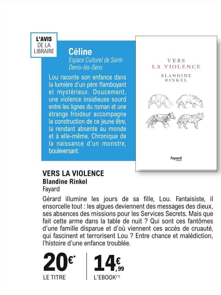 vers la violence blandine rinkel fayard