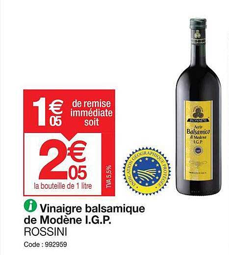 vinaigre balsamique de modène igp rossini