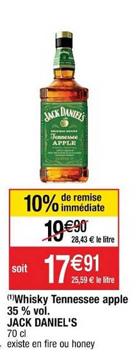 whisky tennessee apple 35% vol jack daniel's